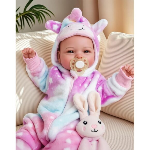 🆕17inch Realistic cloth body Baby Doll Real Life Baby Girl with Accessories - Picture 5 of 9